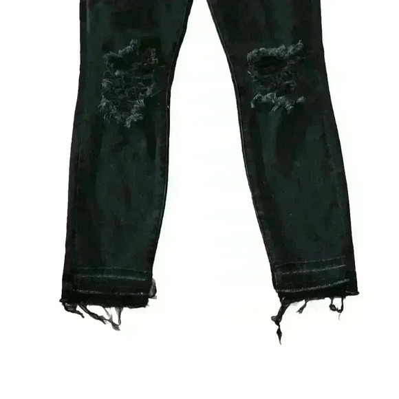 Good American Black Distressed High Rise Skinny Jeans 6/28 - Picture 6 of 10
